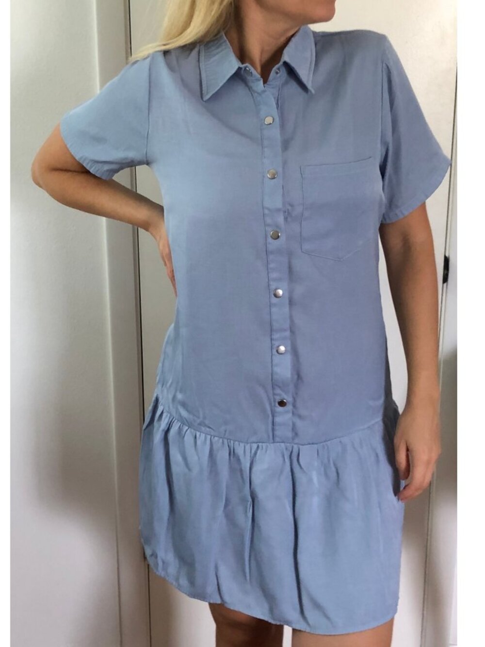 Peplum button down shirt dress - Size Medium